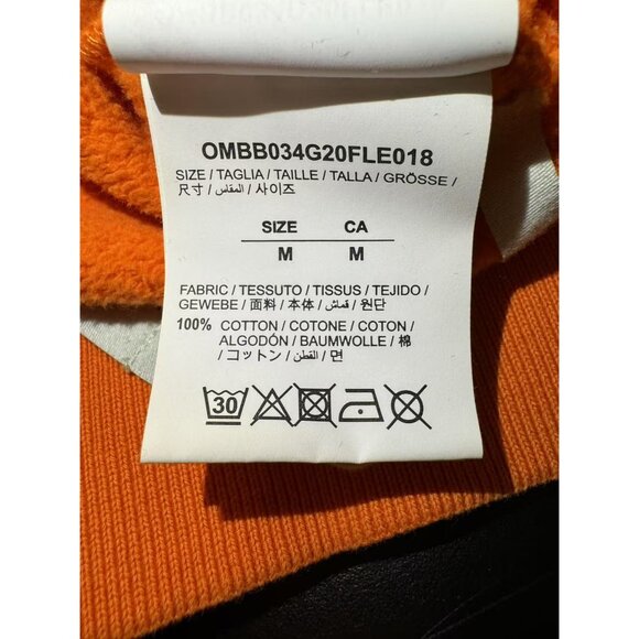 Off-White Virgil Abloh Orange Graphic Hoodie With Arrows & Logo Design - Picture 7 of 12